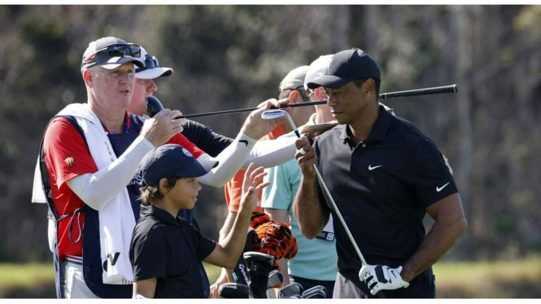 Hilarious footage emerges of Tiger's son Charlie BOMBING it past his peers